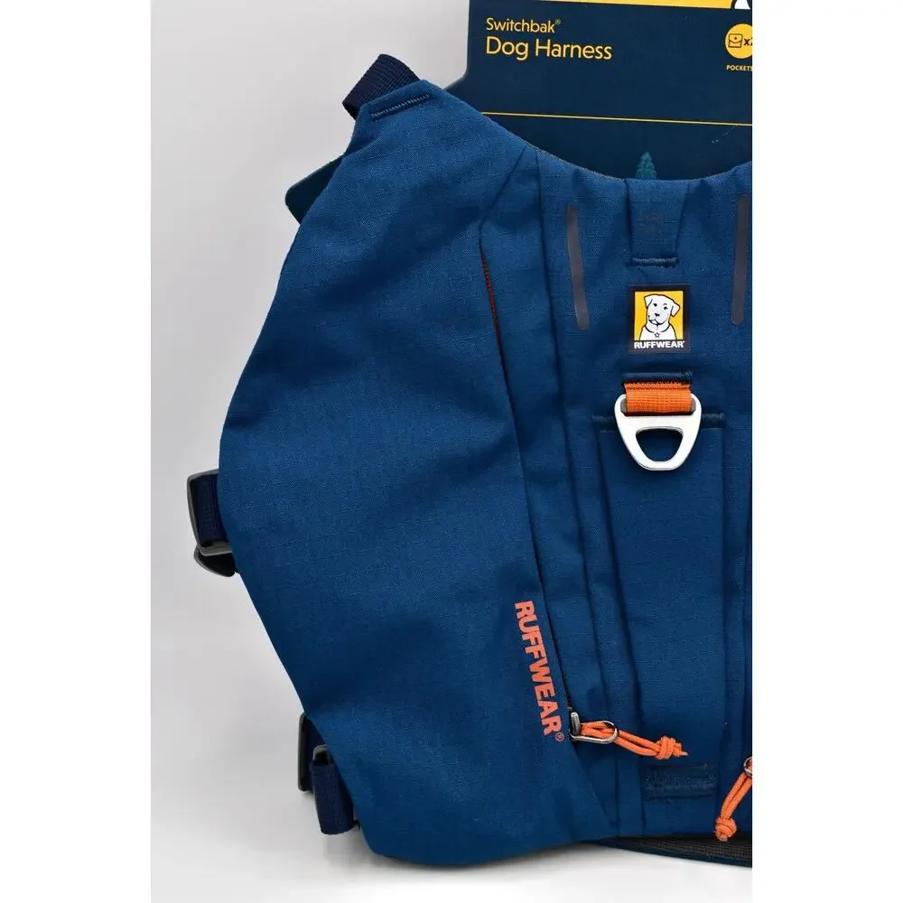 Ruffwear Switchback Dog Back Pack Harness Pockets Reflective Blue Moon S NWT